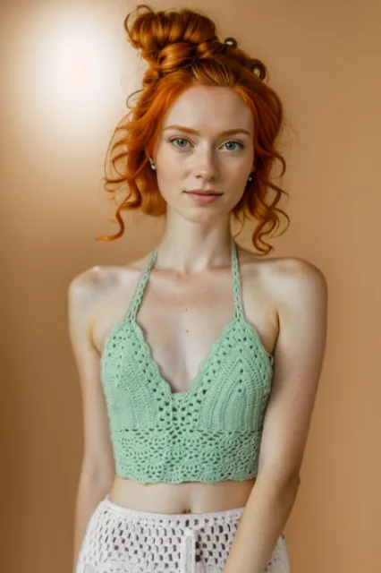 Arielle Mint Green Crochet Top