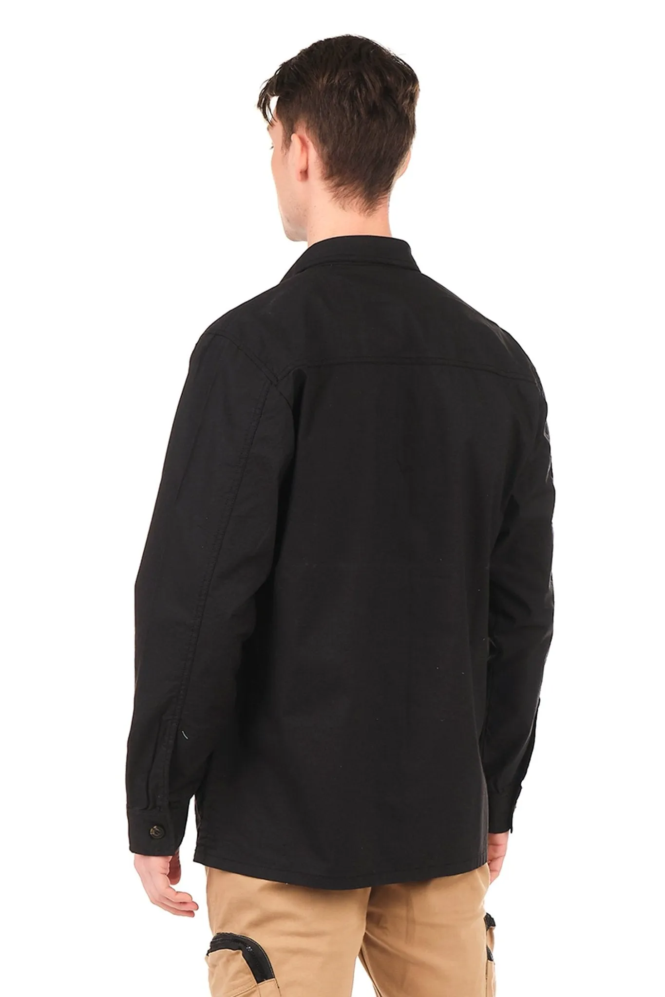 Constructed Cotton Shirt Jacket - Black